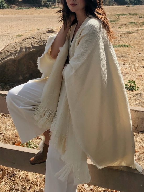 BRONCA Jackets & Blazers - NWT✨ BRONCA Aire Poncho Cream Ivory Handmade Uruguay One Size Sustainable